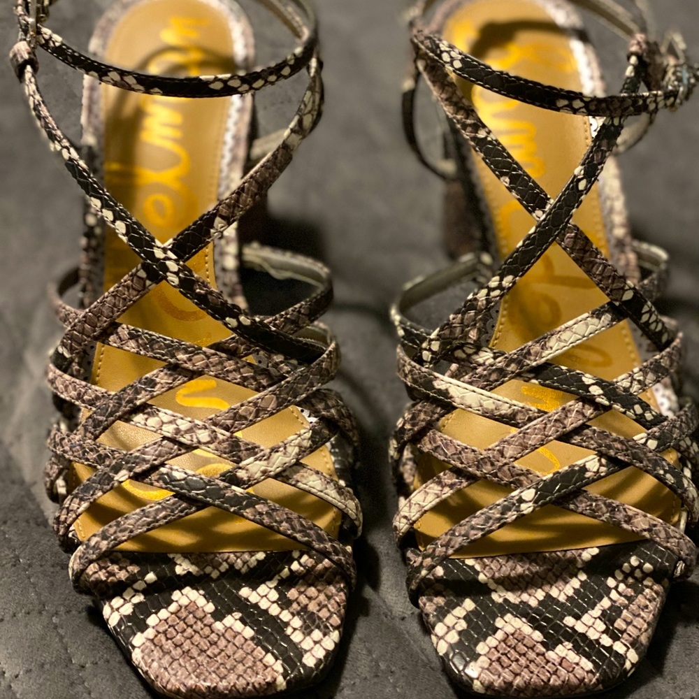 Sam Edelman Daffodil Taupe Snake Print Sandal